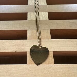 New Larissa Loden Gold Brass Heart Pendant Necklace on 18in Brass Chain